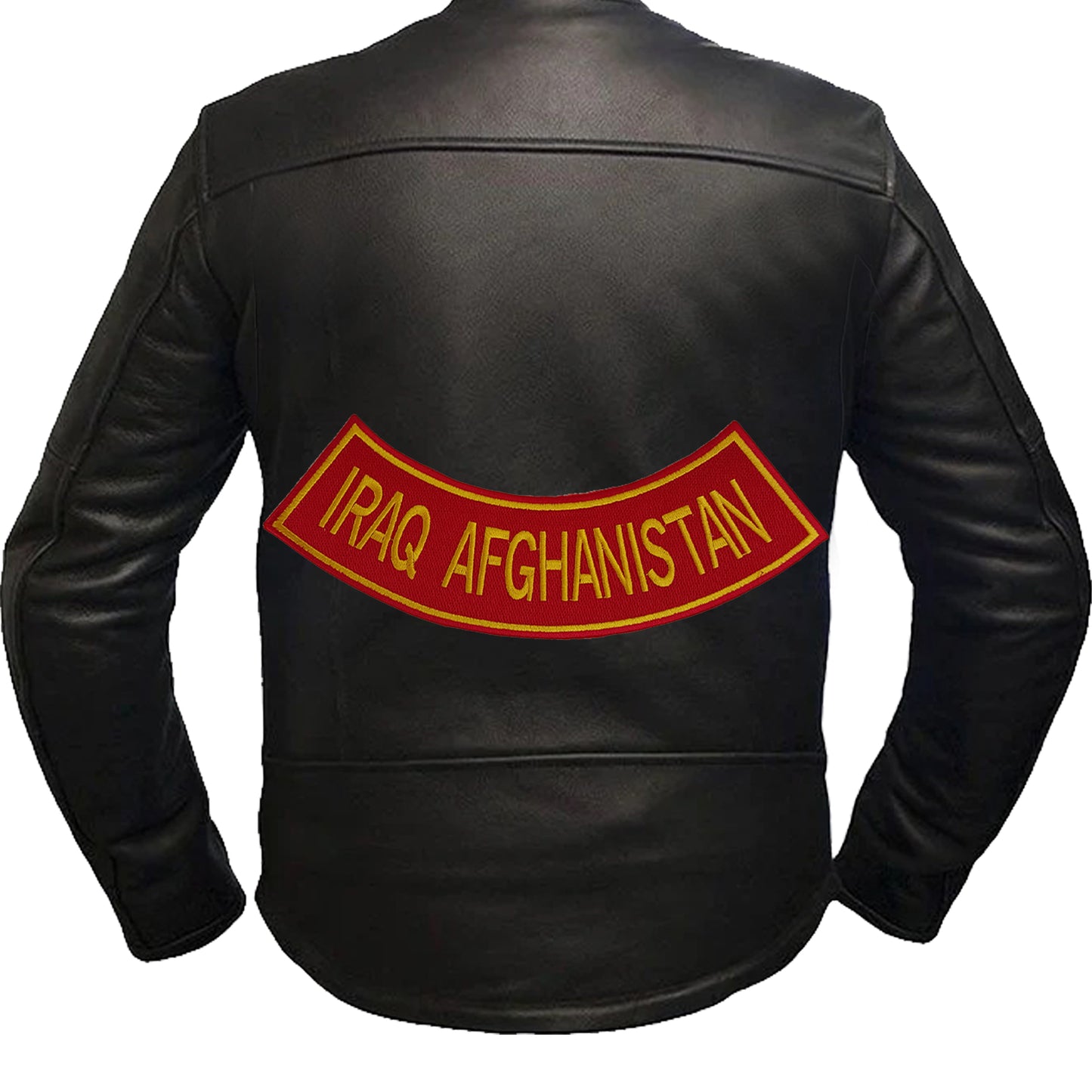 Iraq Afghanistan Yellow Iron On Sew On Bottom Rocker Large Back Patch for Jacket Vest