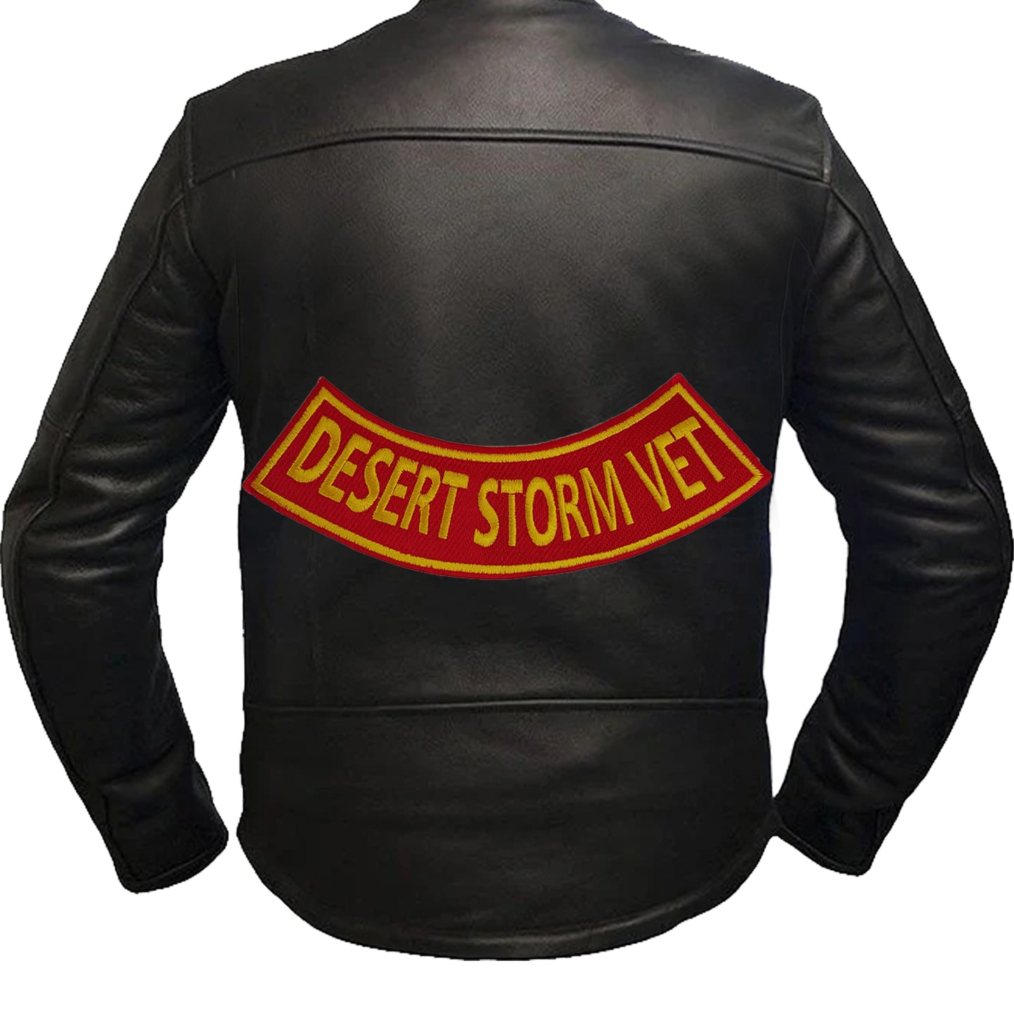 Desert Storm Vet Iron On Sew On Bottom Rocker Large Back Patch for Jacket Vest