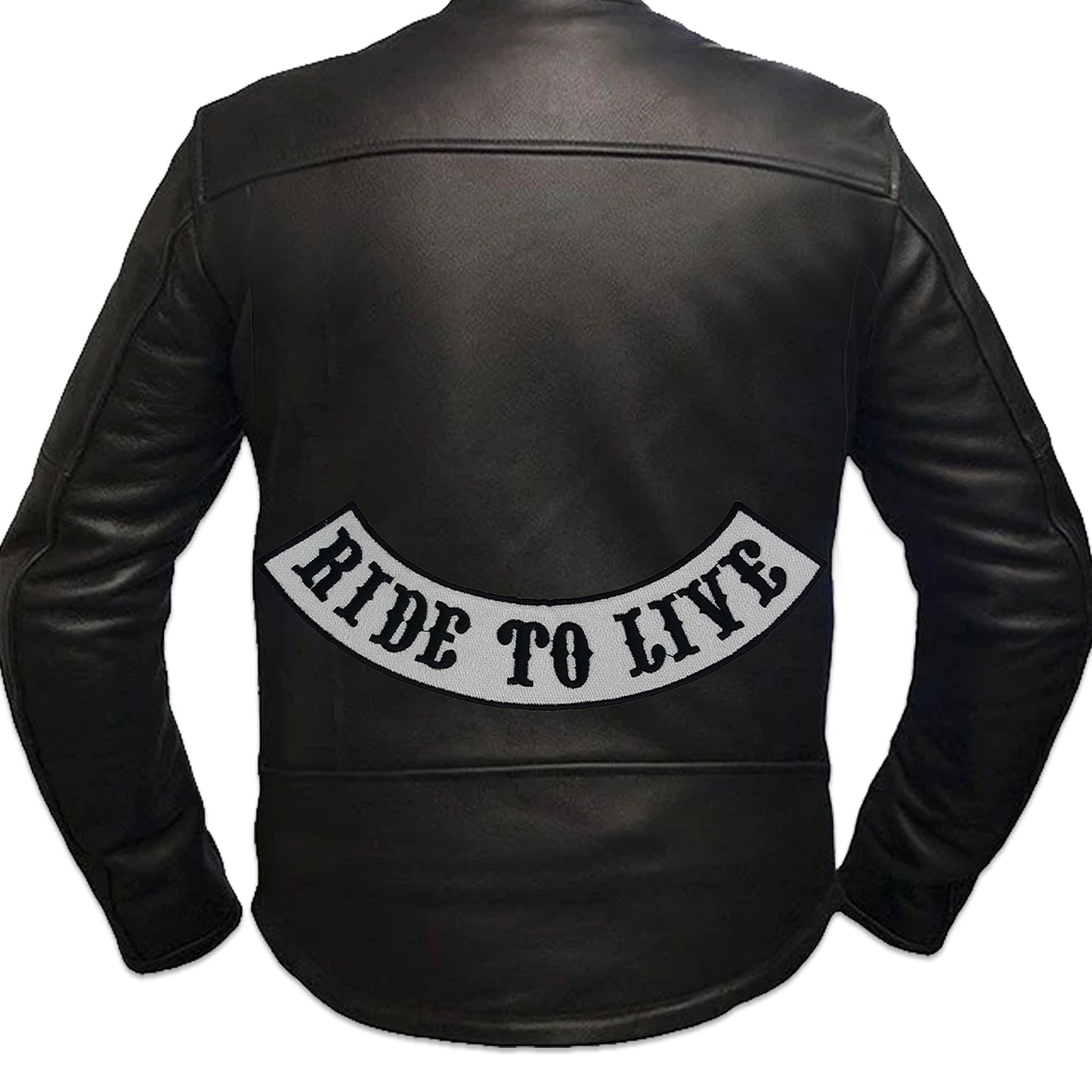 Ride to Live Iron On Sew On Large Bottom Rocker Back Patch for Jackets & Vests