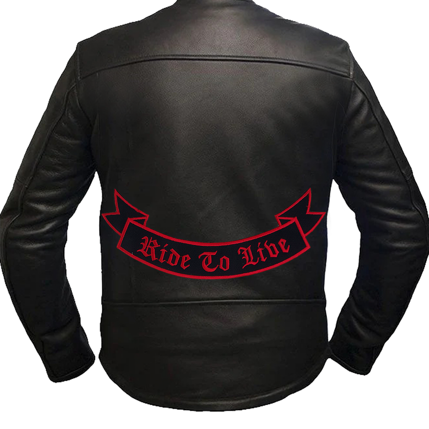 Ride to Live Banner Iron On Sew On Bottom Rocker Large Back Patch for Jacket Vest