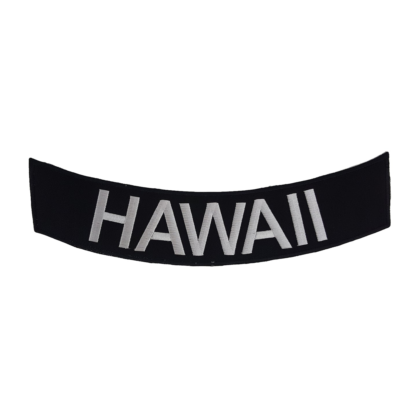 Hawaii patch, Hawaii biker patch, Hawaii back patch, white on black patch, motorcycle patch, biker patch, large back patch, vest patch, jacket patch, embroidered patch, iron-on patch, sew-on patch, biker vest patch, Hawaiian pride patch, bold Hawaii patch, biker lifestyle, biker accessories, biker jacket patch, motorcycle vest patch, club rocker patch, bottom rocker patch, leather vest patch, road warrior patch, Hawaiian motorcycle club patch, island rider patch, Hawaii chopper patch