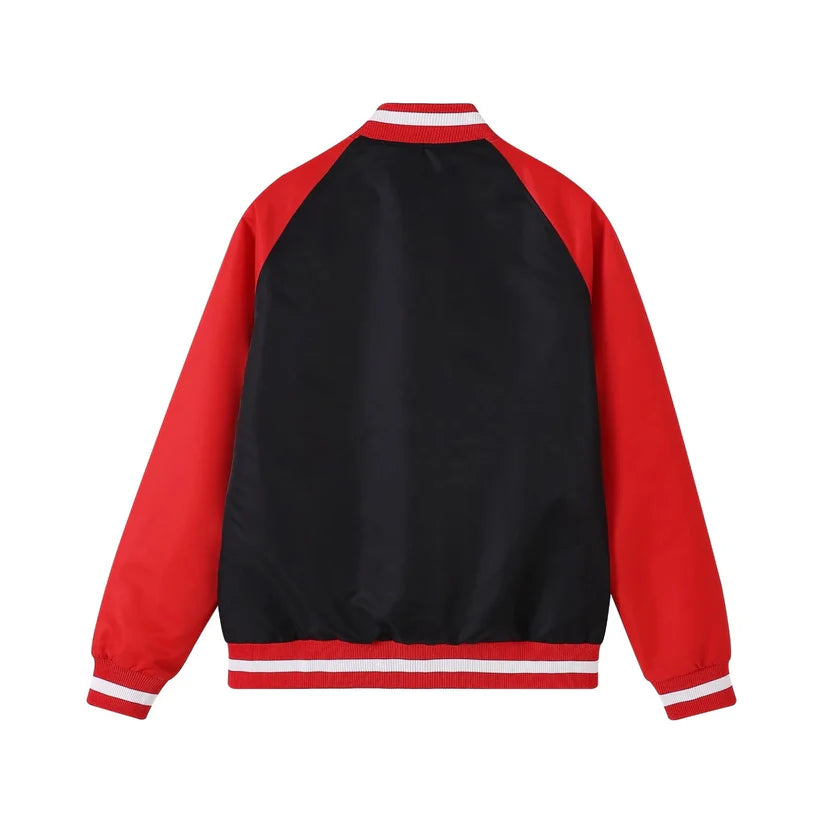 Black and red jacket on a white background