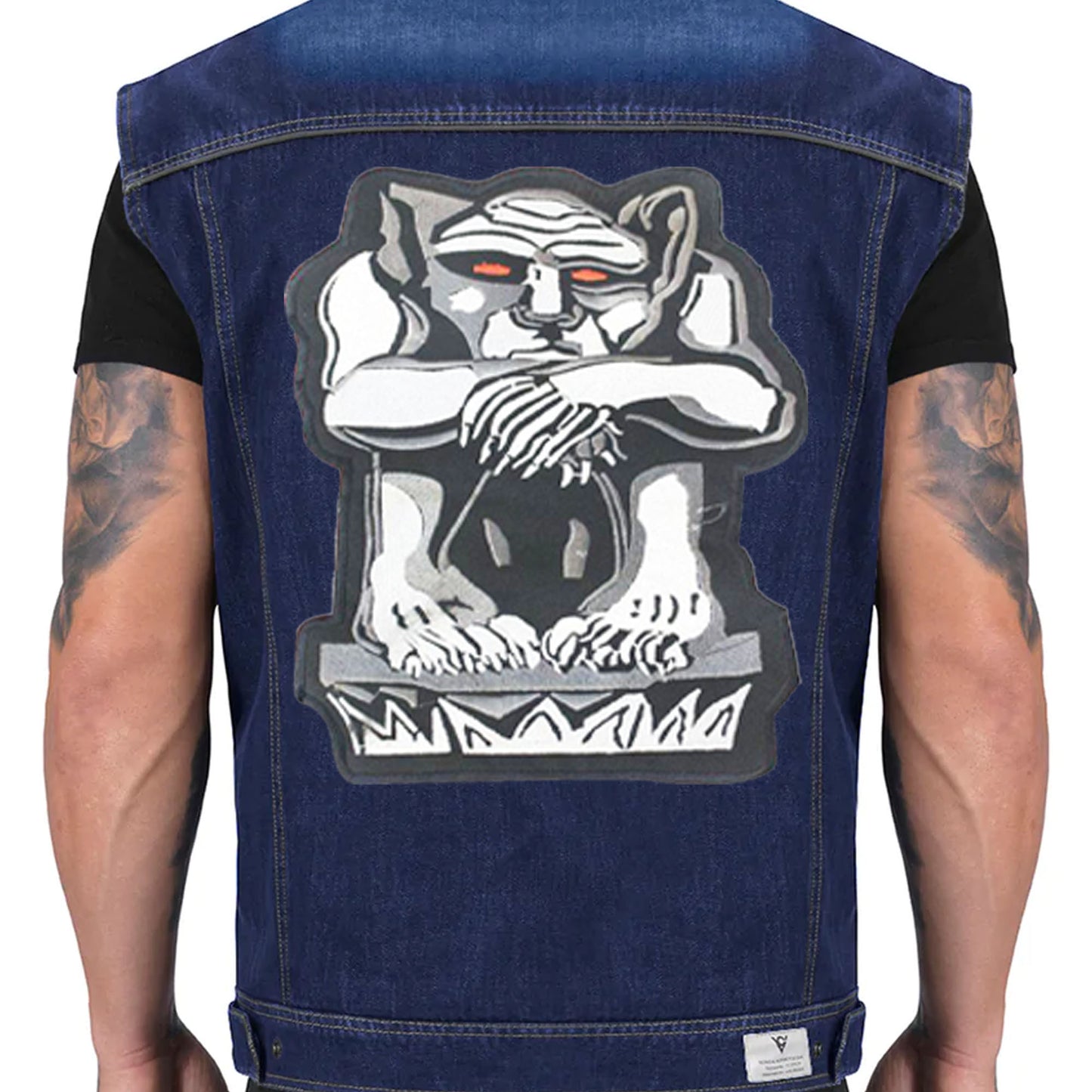 Reflective Gargoyle Center Back Patch for Biker Vest