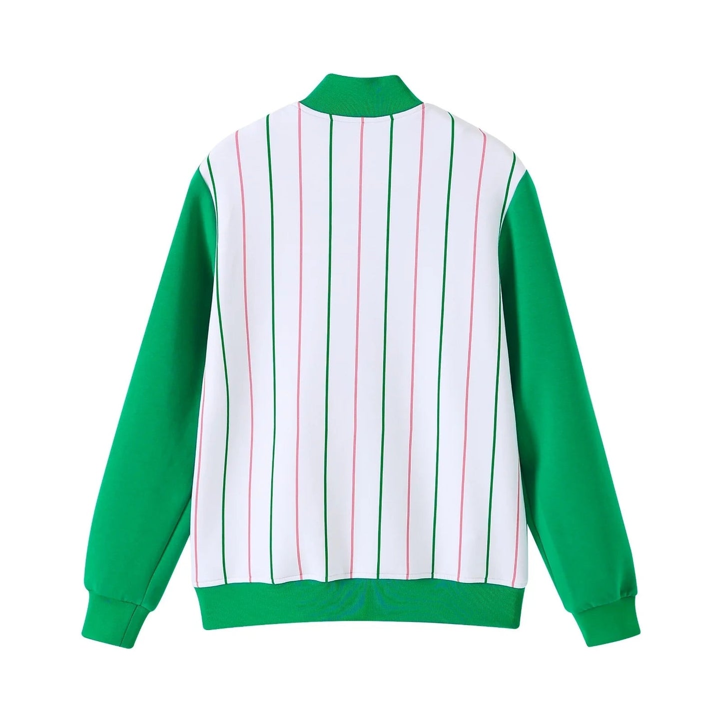 AKA Pinstripe Tech Fleece Jacket – 3 - Piece Heritage Bundle (Pink & Green)