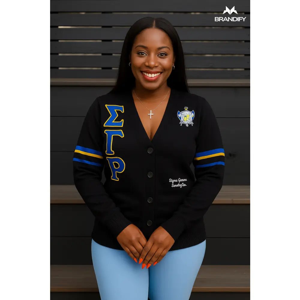 Custom ΣΓΡ Chenille Cardigan | Custom D9