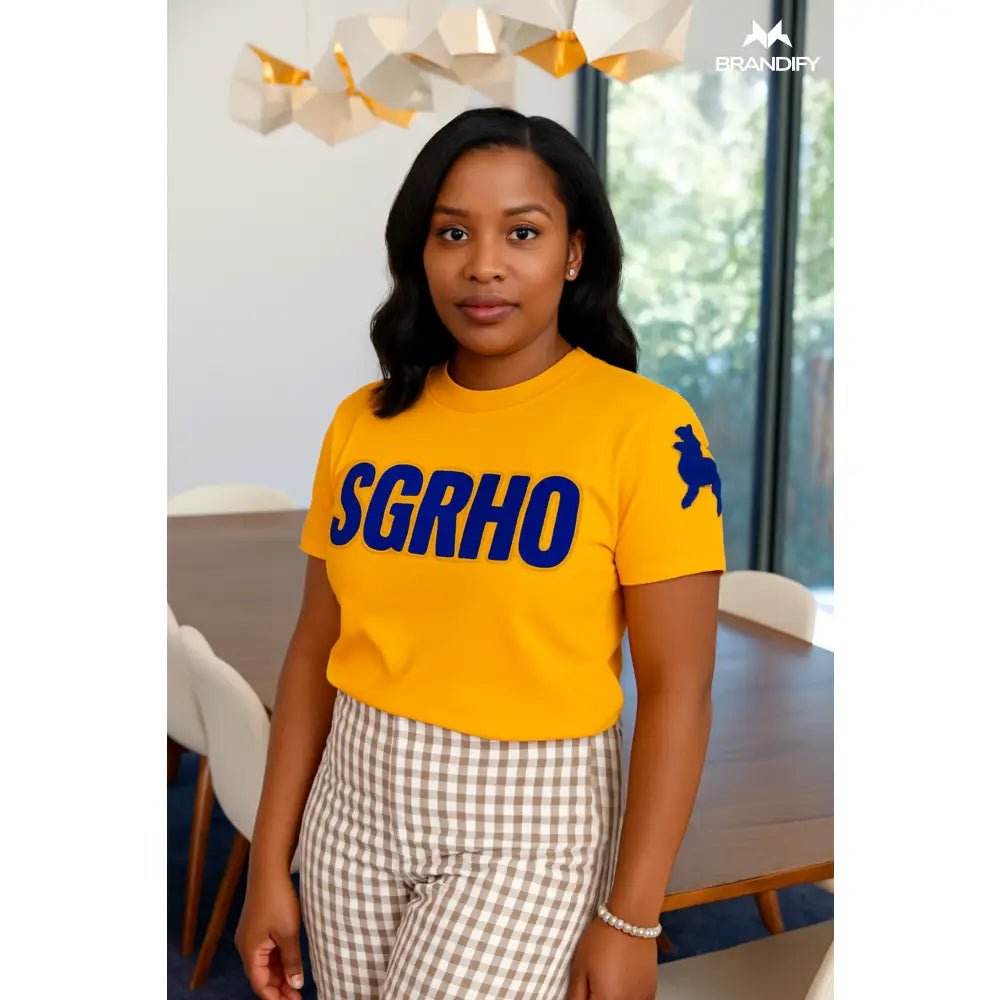 Custom SGRHO Poodle Sleeve Chenille Tee | Custom D9
