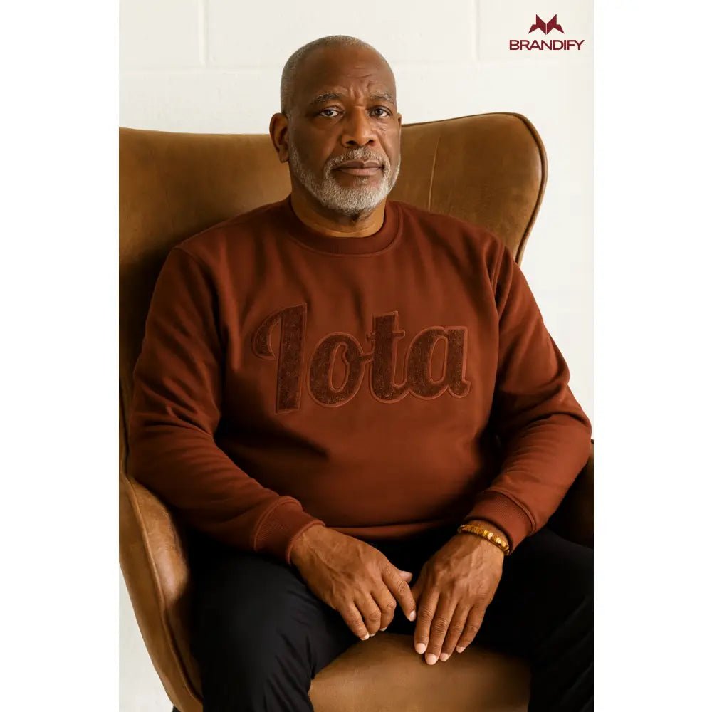 Custom Solid Brown Iota Chenille Sweatshirt | Custom D9