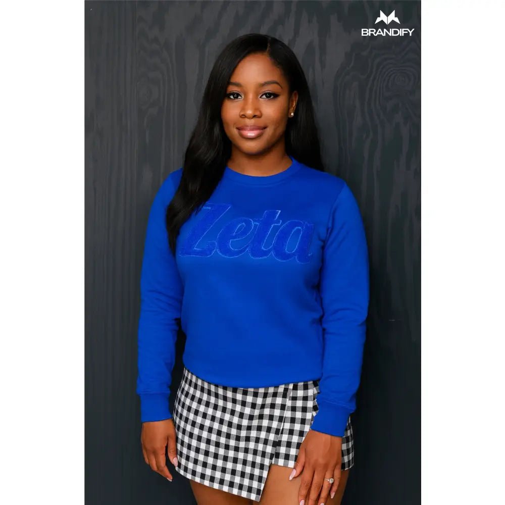 Custom Solid Zeta Chenille Sweatshirt | Custom D9