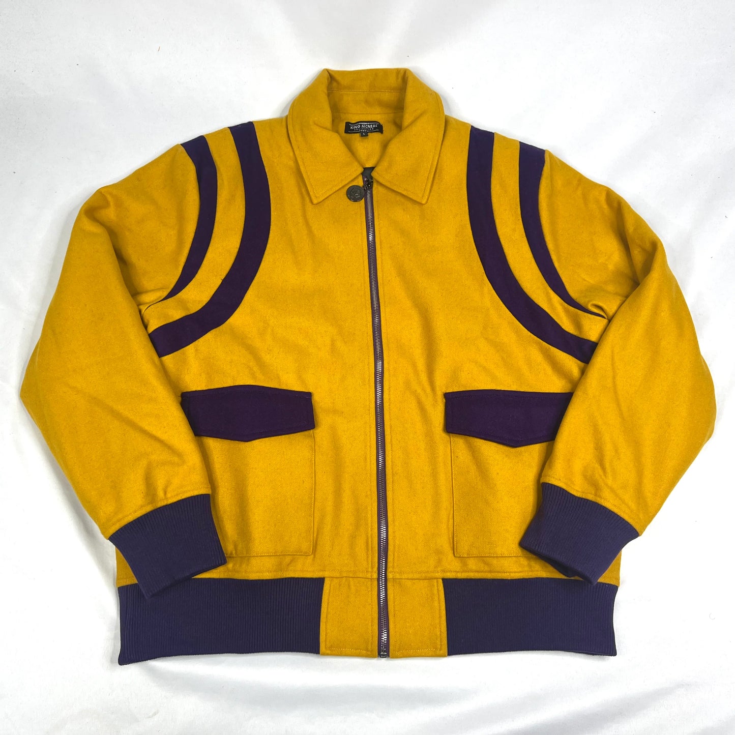 Old Gold and Purple Wool Jacket – Wool Blend