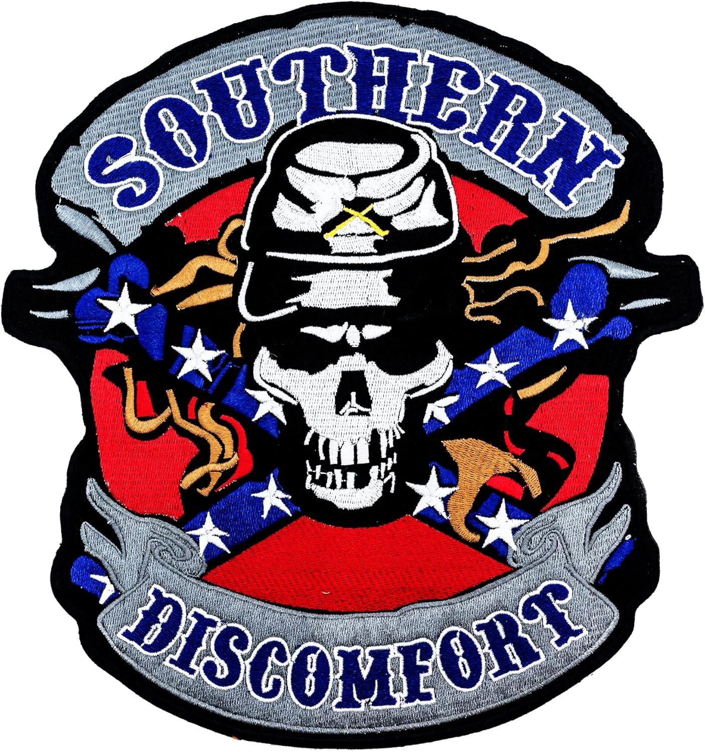 Southern Discomfort Round Center Back Patch - for Biker Vest Jacket