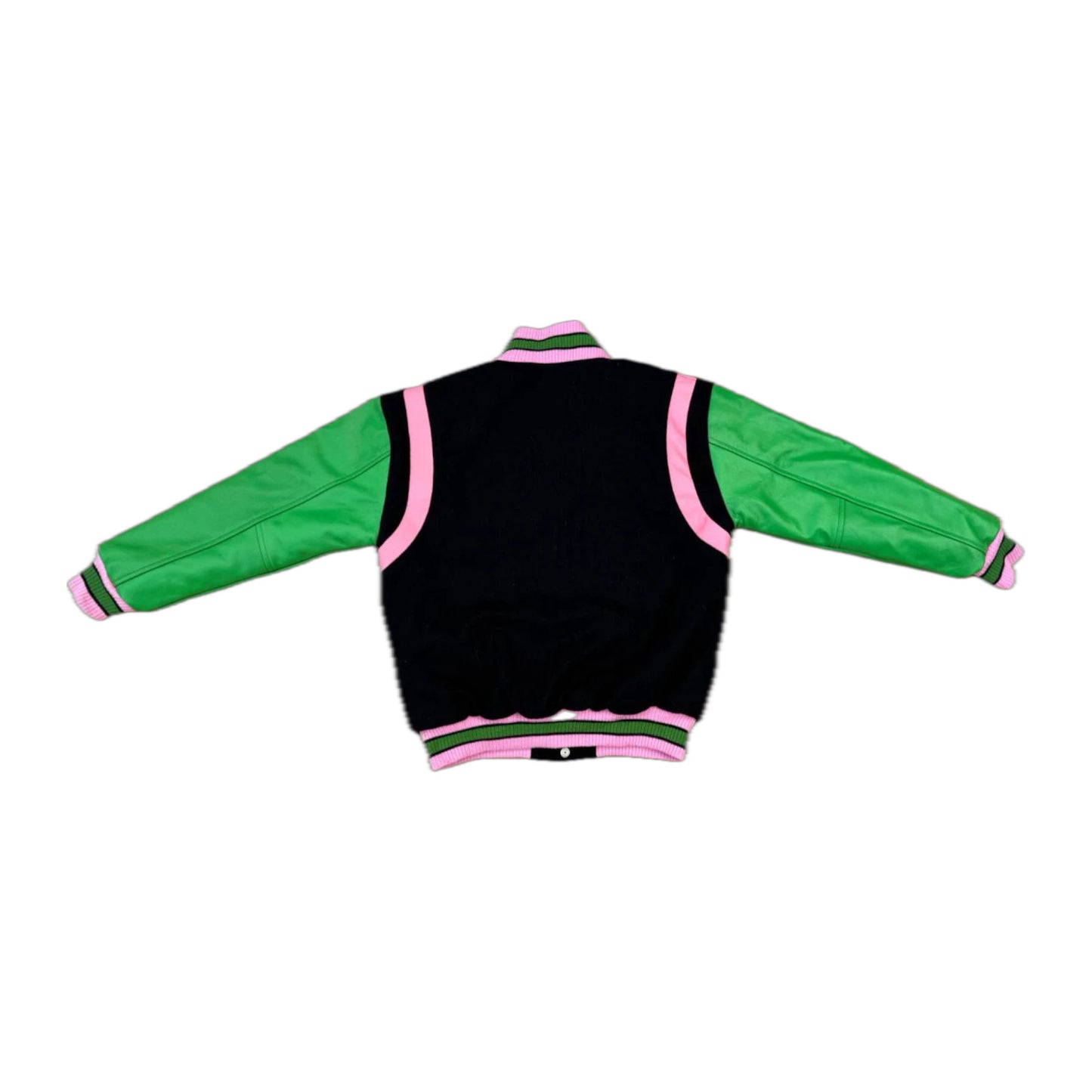 AKA Black Wool & Leather Varsity Letterman Jacket