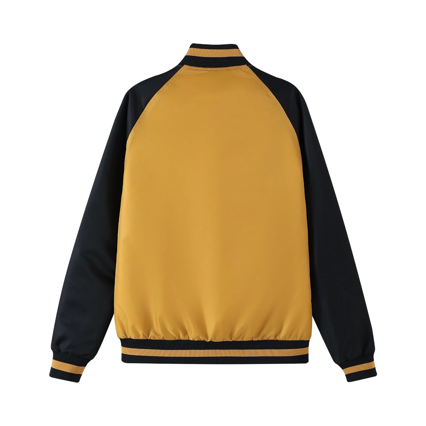 Alpha Old Gold Bomber Jacket – Nylon Bomber with Custom Lining & Embroidered Applique Logos