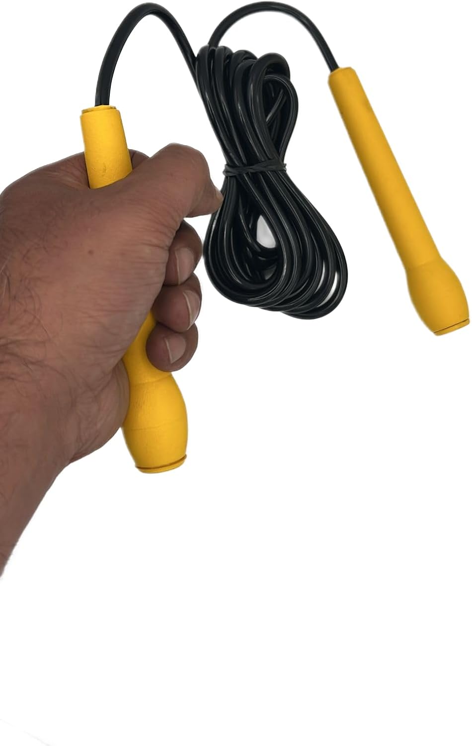 Jump Rope, Workout Skipping Rope with Ball Bearings for Women, Men, and Kids - Plastic Yellow Handle