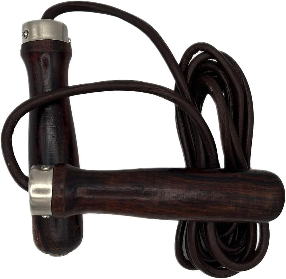 Jump Rope, Genuine Cowhide Leather Adjustable Length Workout Skipping Rope with Ball Bearings for Women, Men, and Kids