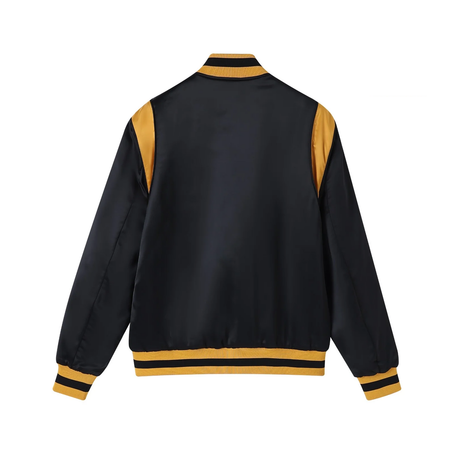 Alpha Black & Gold Bomber Jacket – Satin Bomber