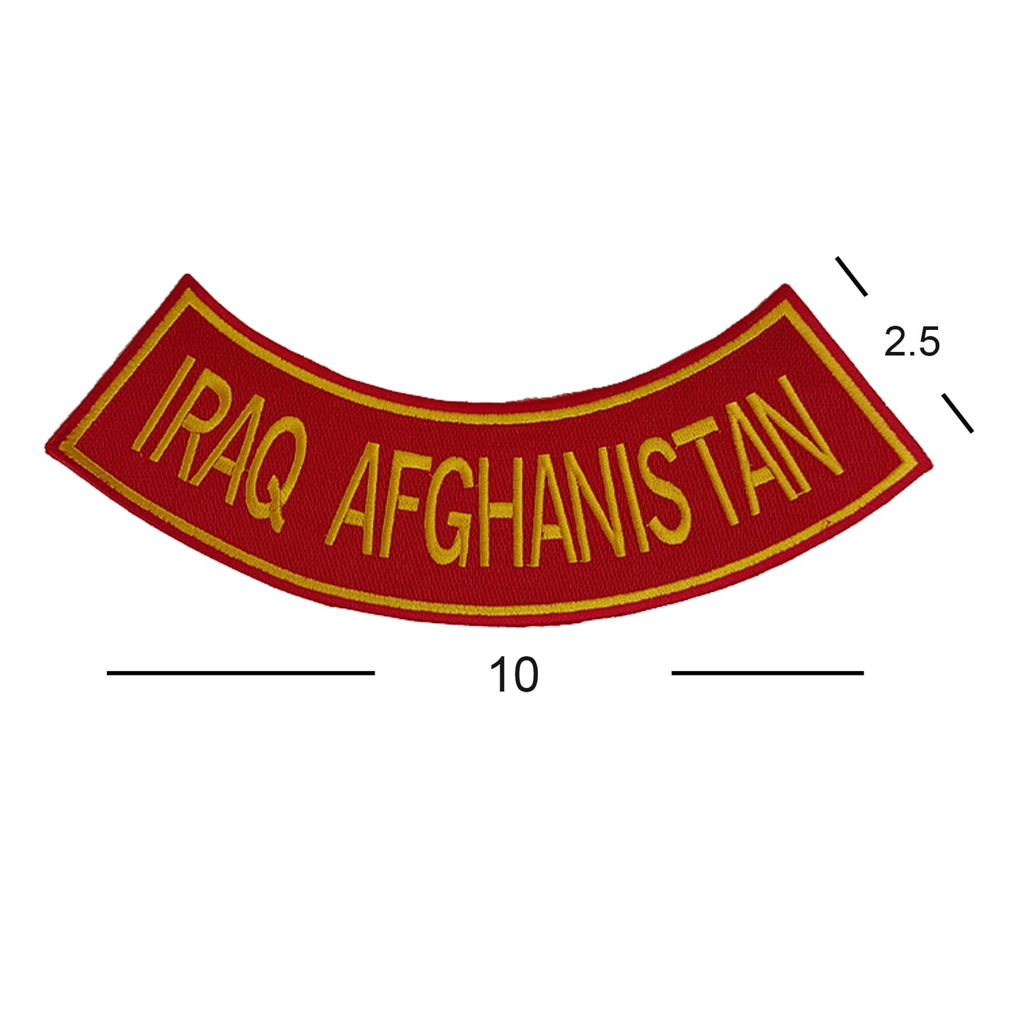 Iraq Afghanistan Yellow Iron On Sew On Bottom Rocker Large Back Patch for Jacket Vest