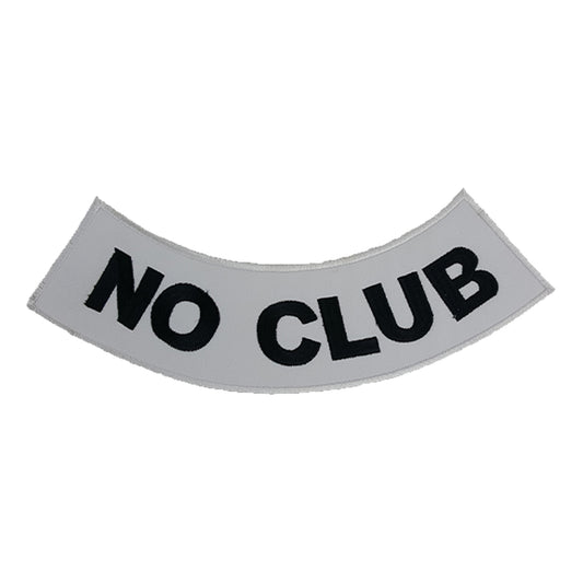 no club patch, black on white patch, bottom rocker patch, iron on patch, sew on patch, large back patch, biker patch, jacket patch, vest patch, solo rider patch, custom rocker, biker vest patch, DIY patch, freedom rider, embroidered patch, moto patch

