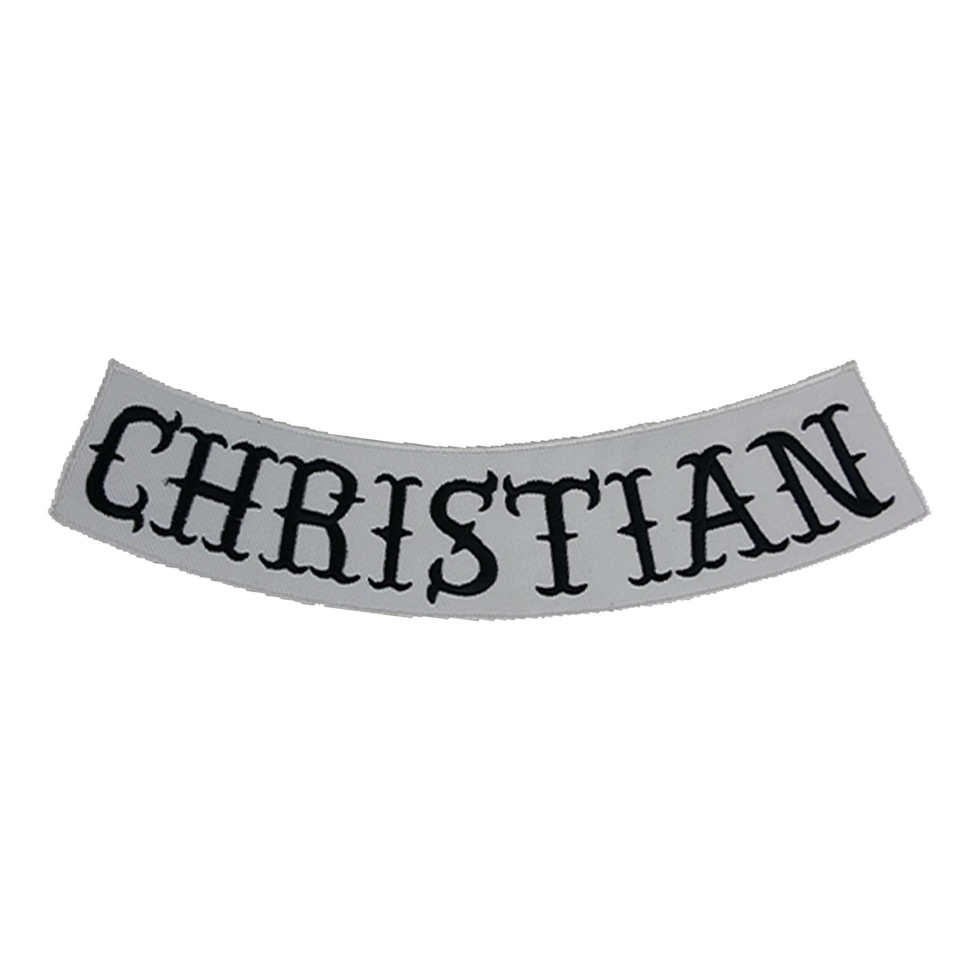 Christian Iron On Sew On Bottom Rocker Large Back Patch for Jacket Vest
