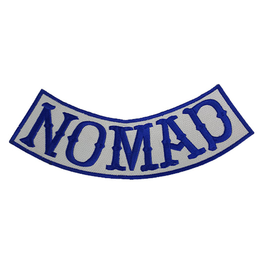 Nomad Iron on Sew on Bottom Rocker Large Back Patch for Jacket Vest