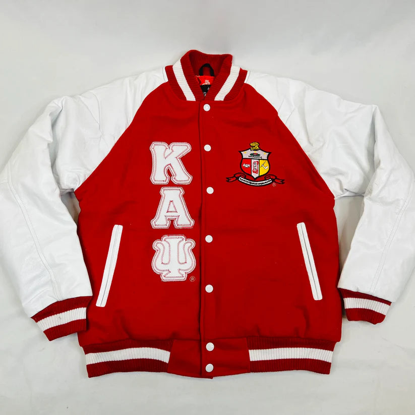 High-quality Kappa Alpha Psi jacket with leather sleeves and wool body