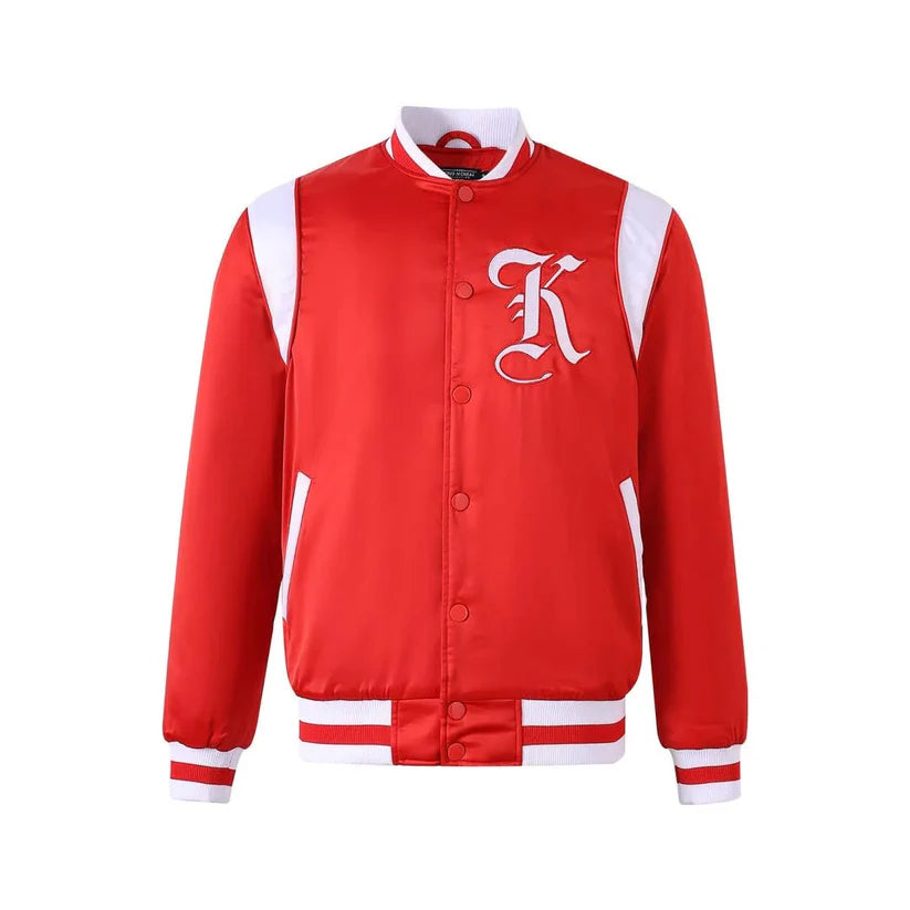 Kappa Alpha Psi classic bomber jacket with embroidered logos and satin lining