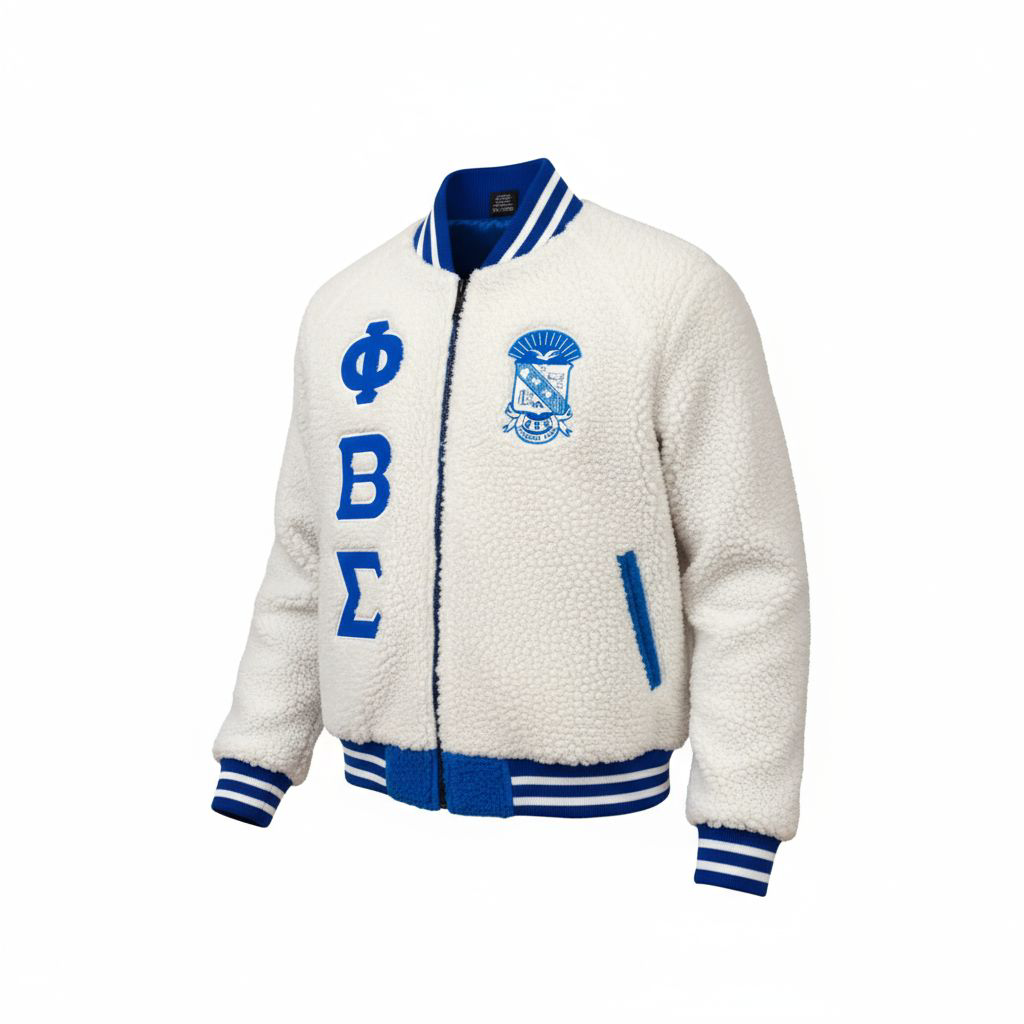 Sigma Sherpa Bomber Jacket. The jacket is a warm, soft sherpa material with a clean bomber design