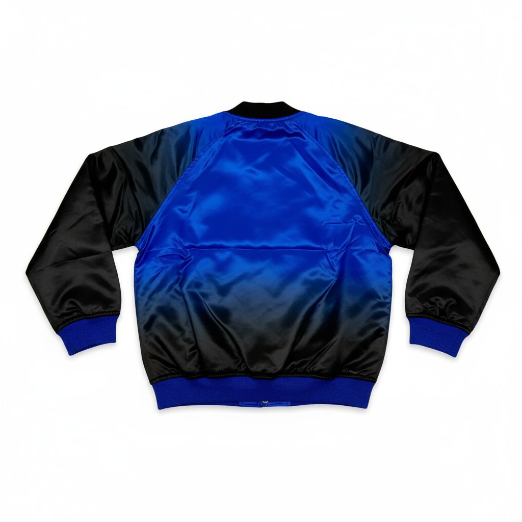 Black and blue jacket on a white background