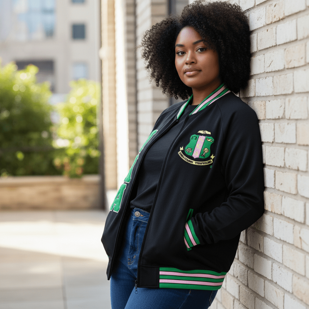 AKA Black Fleece Letterman Jacket – 3 - Piece Heritage Bundle
