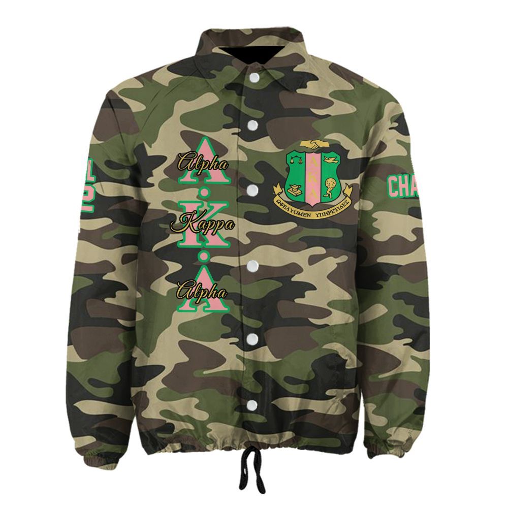 AKA Sorority Personalized Camouflage Jacket – Custom Name, Number & Crest