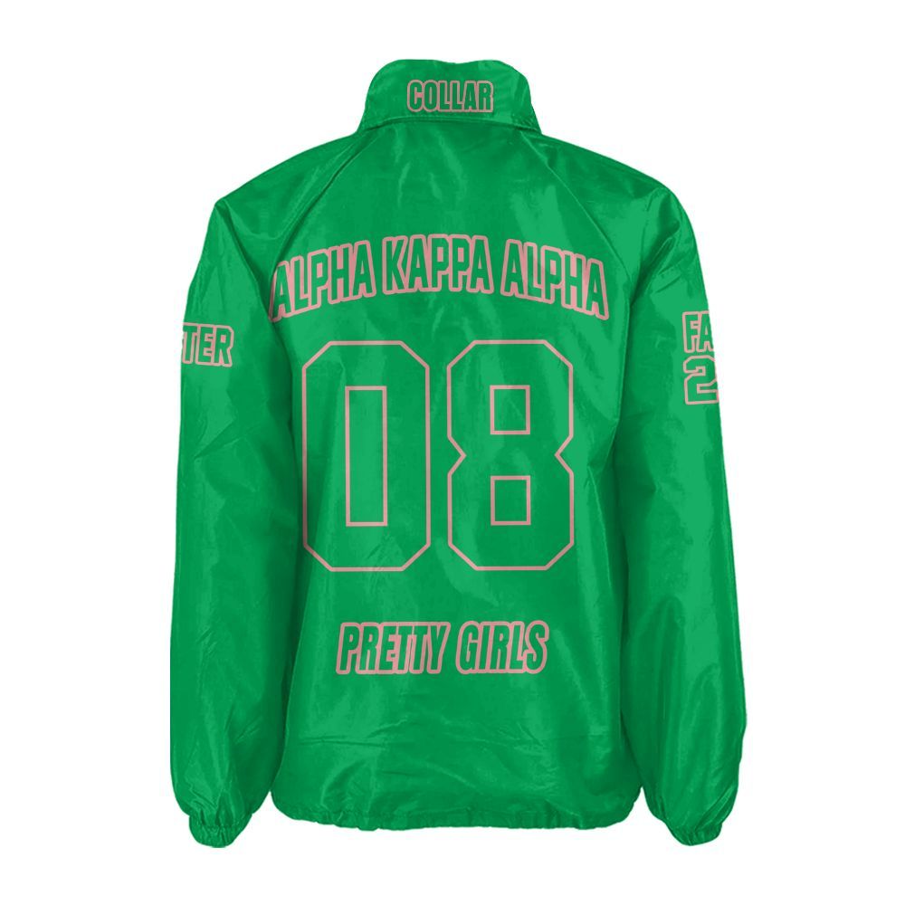AKA Sorority Personalized Green Crossing Jacket – Custom Name, Number & Crest