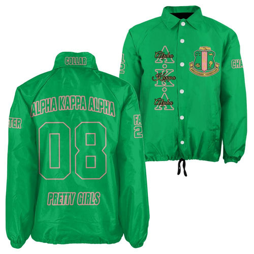 AKA Sorority Personalized Green Crossing Jacket – Custom Name, Number & Crest
