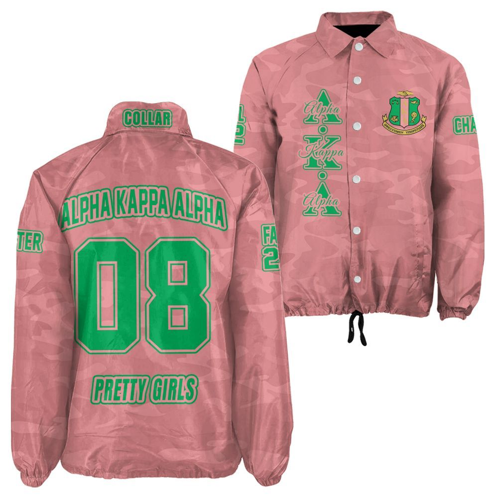 AKA Sorority Personalized Pink Camouflage Jacket – Custom Name, Number & Crest