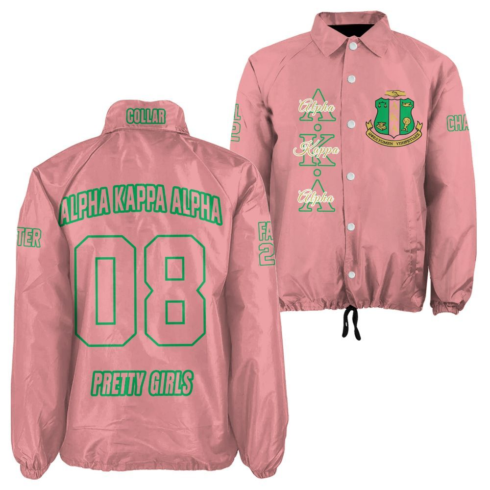 AKA Sorority Personalized Pink Jacket – Custom Name, Number & Official Crest