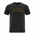 Alpha Acid Wash Vintage Black T-Shirt 5 - Pack – Luxury Embroidered Distressed Greek Letter Bundle (True to Size)