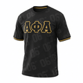 Alpha Black 06 Baseball Jersey 3 - Pack – Luxury Tonal Mesh & Embroidered Old Gold Bundle (True to Size)