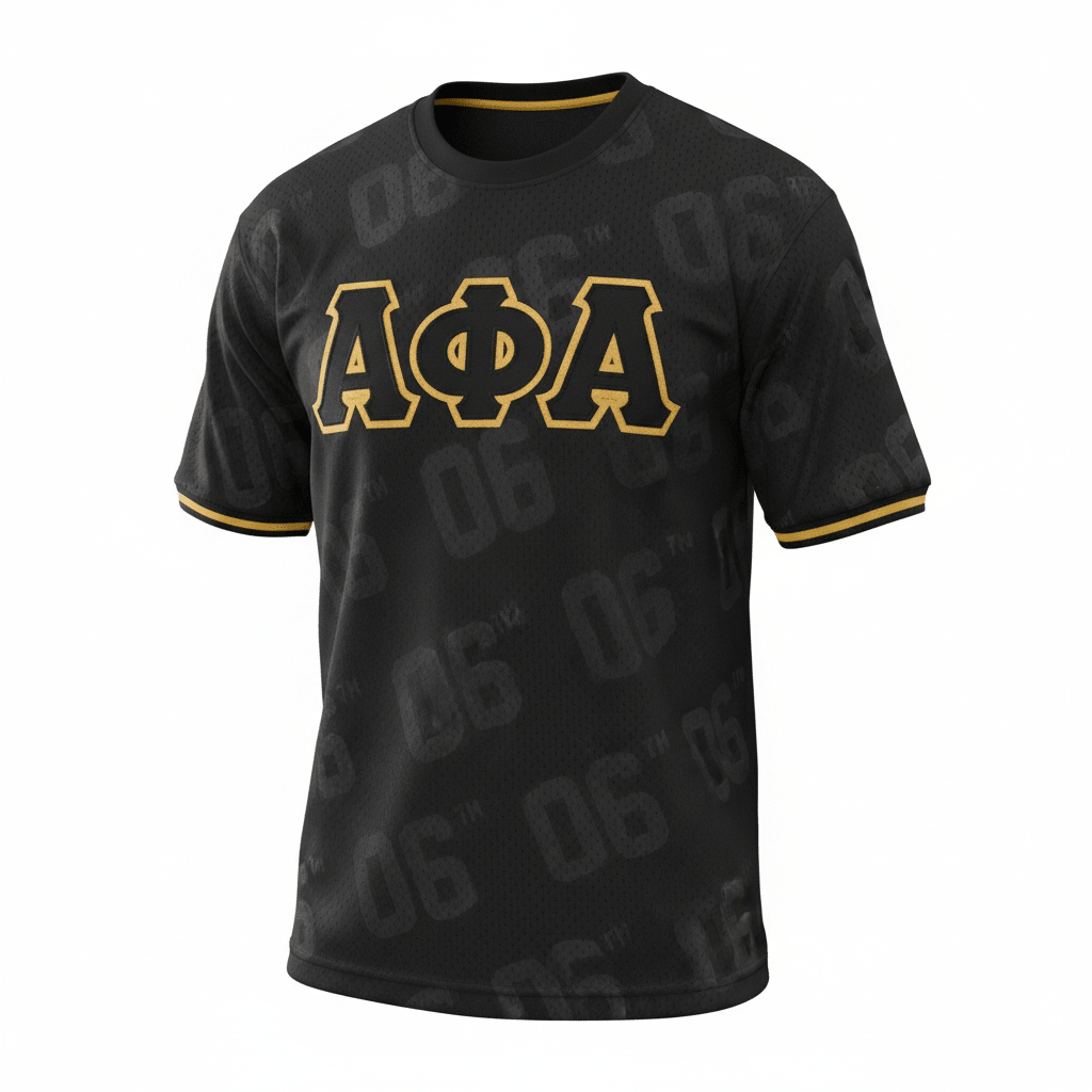 Alpha Black 06 Baseball Jersey 3 - Pack – Luxury Tonal Mesh & Embroidered Old Gold Bundle (True to Size)