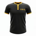 Alpha Black Premium Henley Shirt 3 - Pack – Luxury 3 - Button Embroidered Athletic Bundle (True to Size)