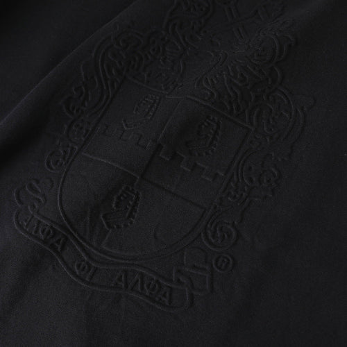 Alpha Black Tapered Premium Crest Shirt 3 - Pack – Luxury Embossed Tonal Athletic Bundle (True to Size)