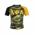 Alpha Camo Opposite Sleeve Premium Raglan Shirt 5 - Pack – Luxury Embroidered Greek Letter Bundle (True to Size)