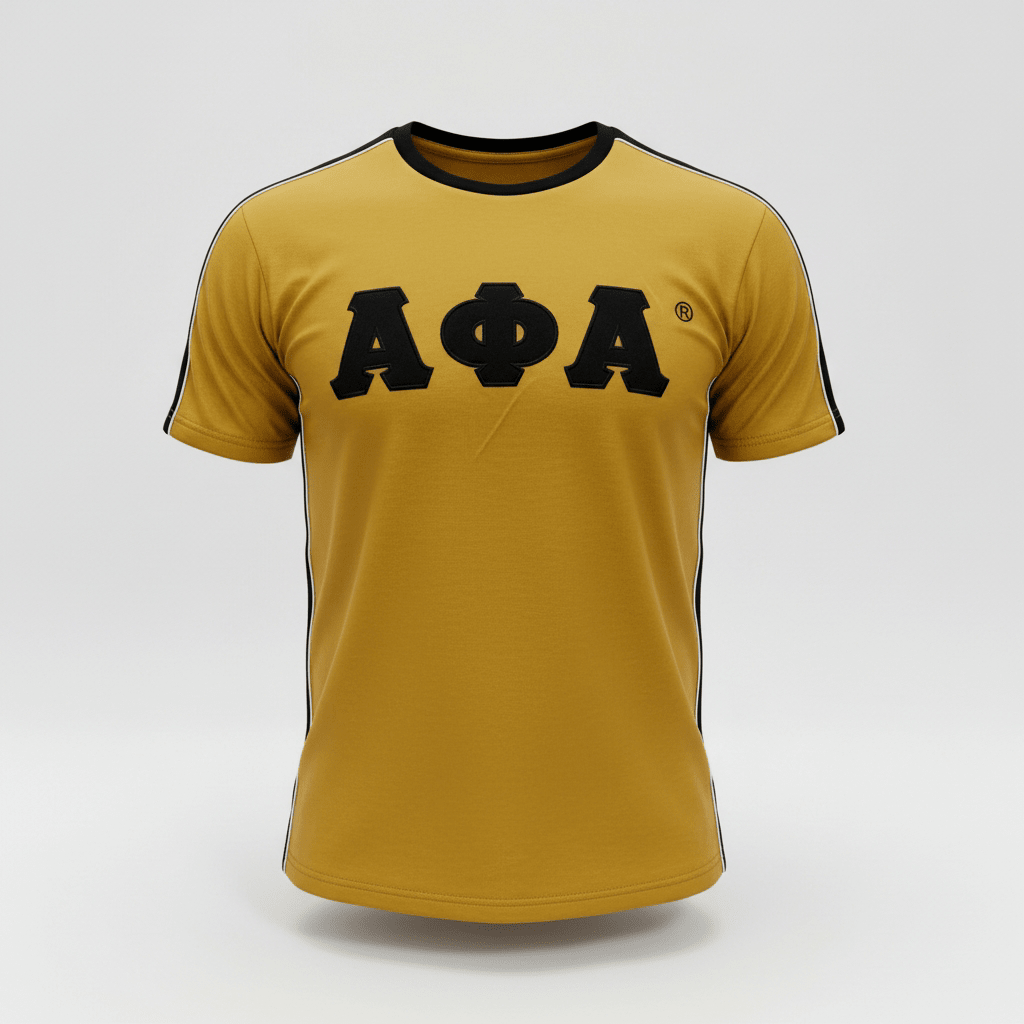 Alpha Gold Pharaoh Premium Shirt 5 - Pack – Luxury Embroidered Tipped Cotton Ringer Bundle (True to Size)