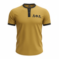 Alpha Gold Premium Henley Shirt 5 - Pack – Luxury 3 - Button Embroidered Cotton Bundle (True to Size)
