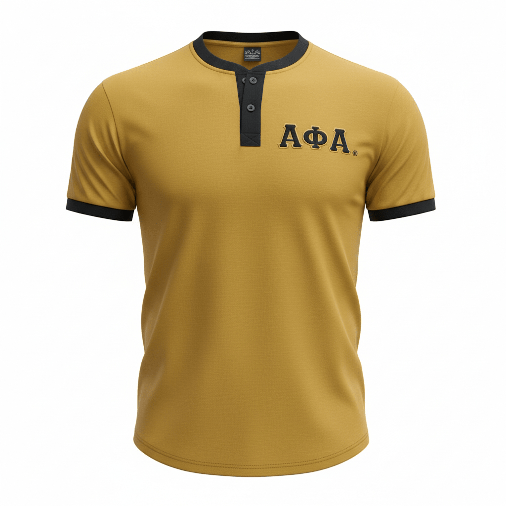 Alpha Gold Premium Henley Shirt 5 - Pack – Luxury 3 - Button Embroidered Cotton Bundle (True to Size)