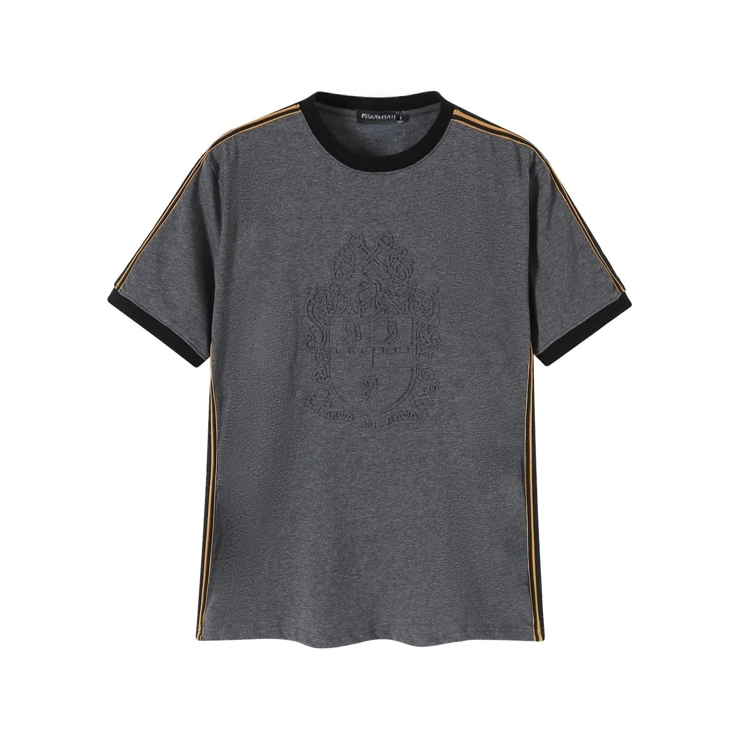 Alpha Gray Tapered Premium Crest Shirt 3 - Pack – Luxury Embossed Tonal Athletic Bundle (True to Size)