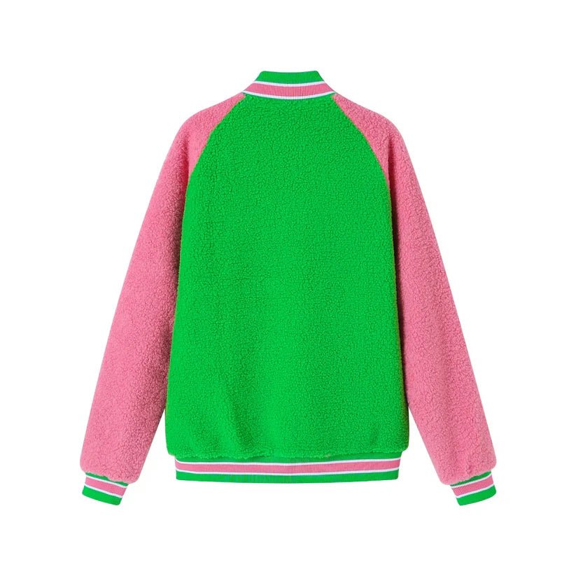 Alpha Kappa Alpha AKA Reversible Sherpa Bomber Jacket - Unisex Fit Sorority