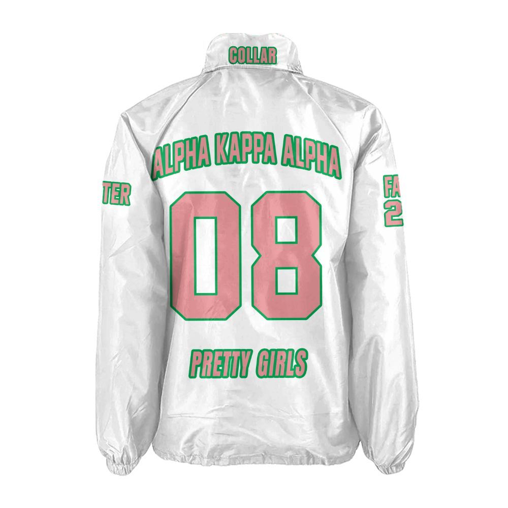 Alpha Kappa Alpha Signature Coach Jacket – Custom Embroidered Greek Letter Jacket