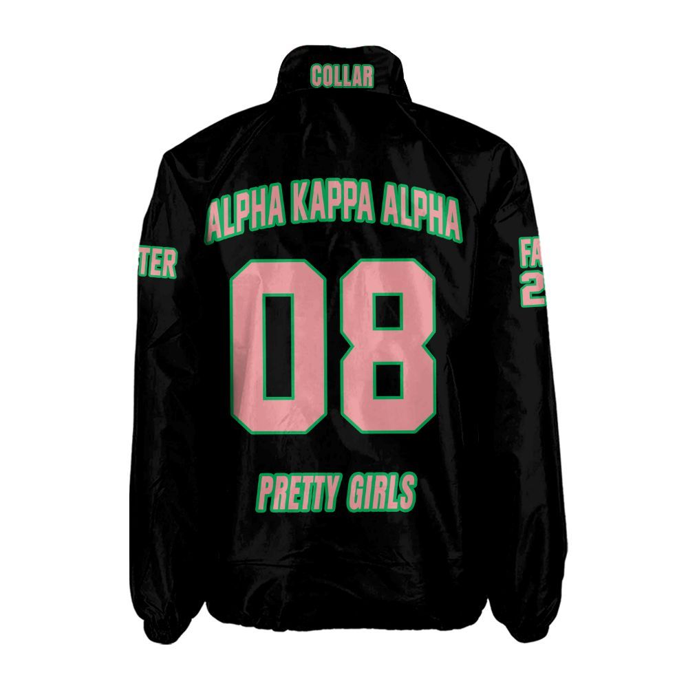 Alpha Kappa Alpha Sorority Crossing Jacket – Custom Crest & Name Embroidered Coach Jacket