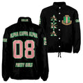 Alpha Kappa Alpha Sorority Crossing Jacket – Custom Crest & Name Embroidered Coach Jacket