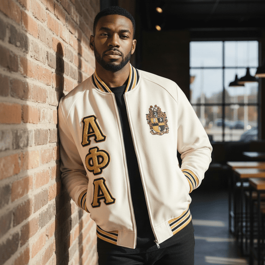 Alpha Neutral Chenille Varsity Fleece – 2 Piece Bundle Premium Full - Zip (Cream & Gold)