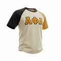 Alpha Neutral Opposite Sleeve Premium Raglan Shirt 5 - Pack – Luxury Embroidered Greek Letter Bundle (True to Size)