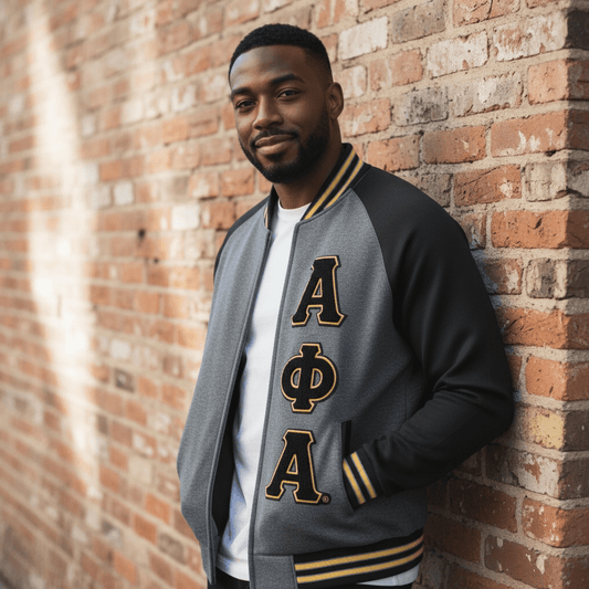 Alpha Phi Alpha Dark Grey Varsity Fleece – Heavyweight 350 GSM Full - Zip